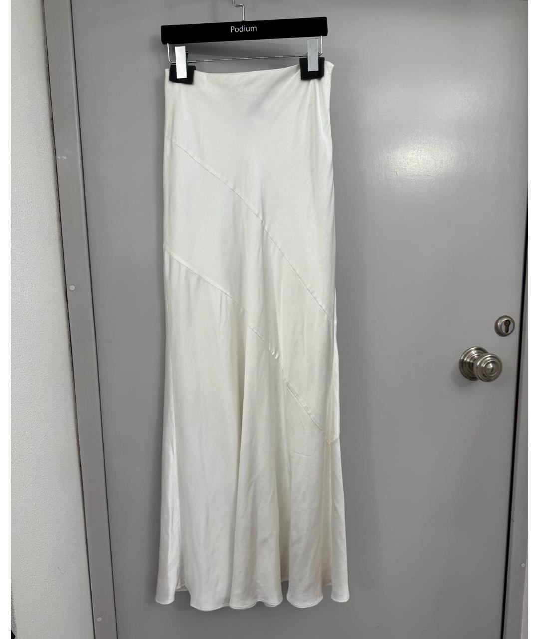 MISHA COLLECTION Белая полиэстеровая юбка макси, фото 5