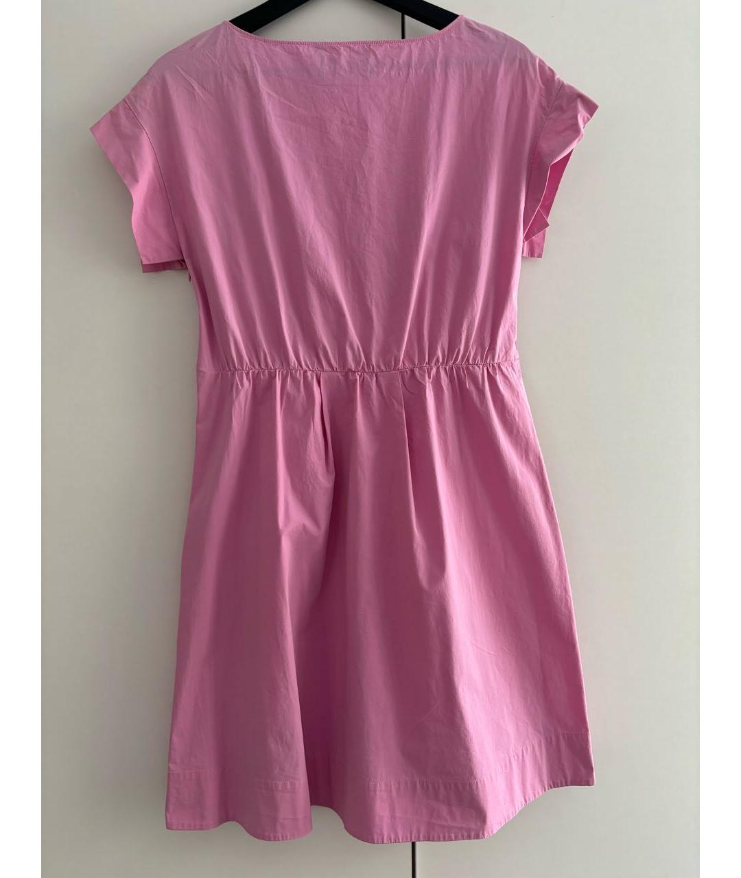 BOUTIQUE MOSCHINO Розовое хлопко-эластановое повседневное платье, фото 2