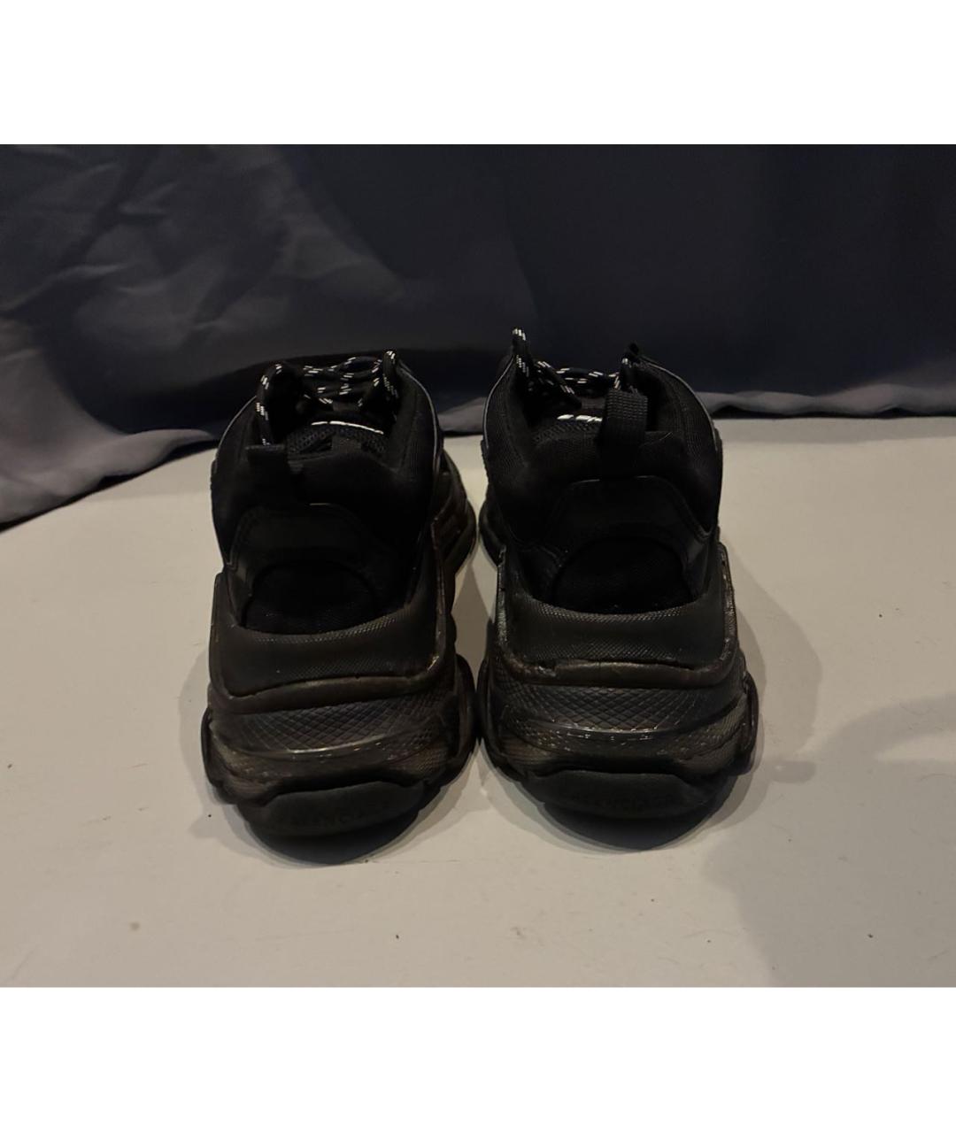 BALENCIAGA Черные текстильные низкие кроссовки / кеды, фото 4