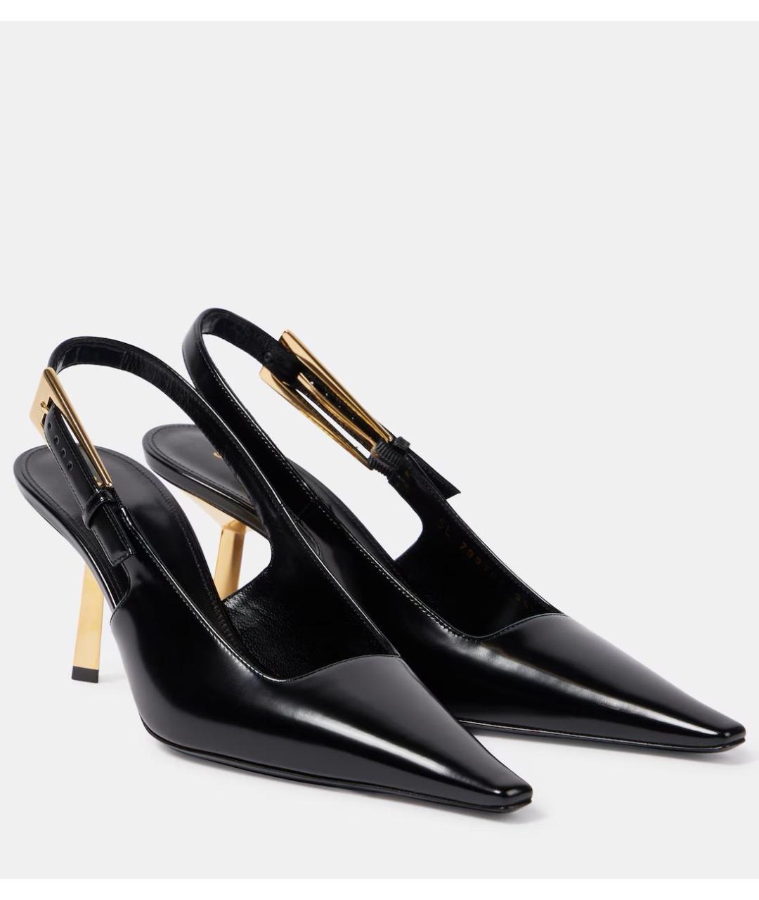 SAINT LAURENT Черные кожаные туфли, фото 3