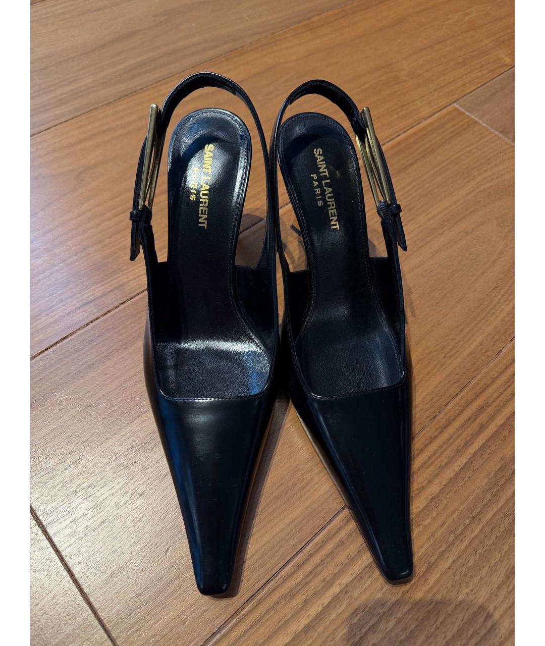 SAINT LAURENT Черные кожаные туфли, фото 5