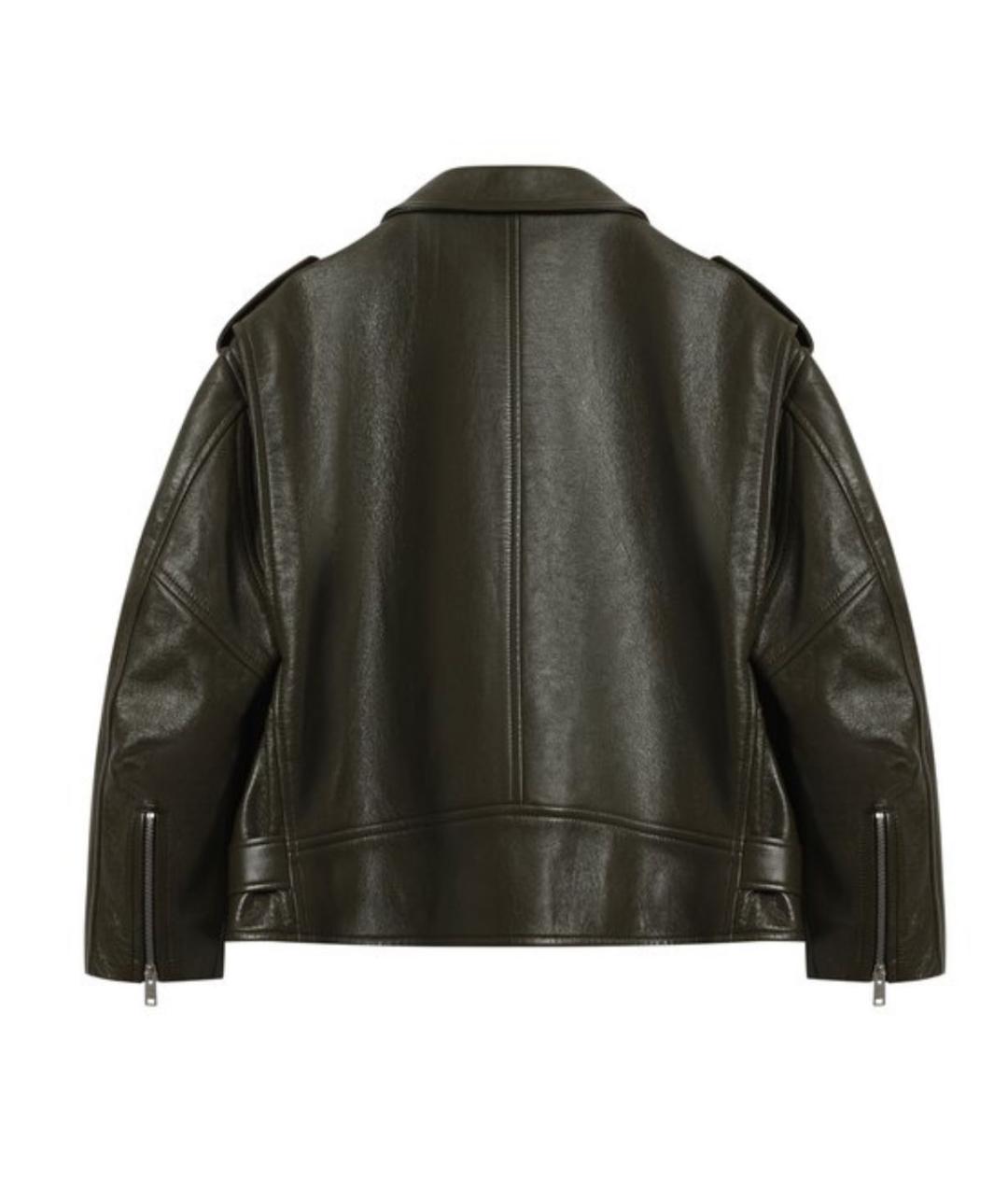 PRADA Зеленая кожаная куртка, фото 2