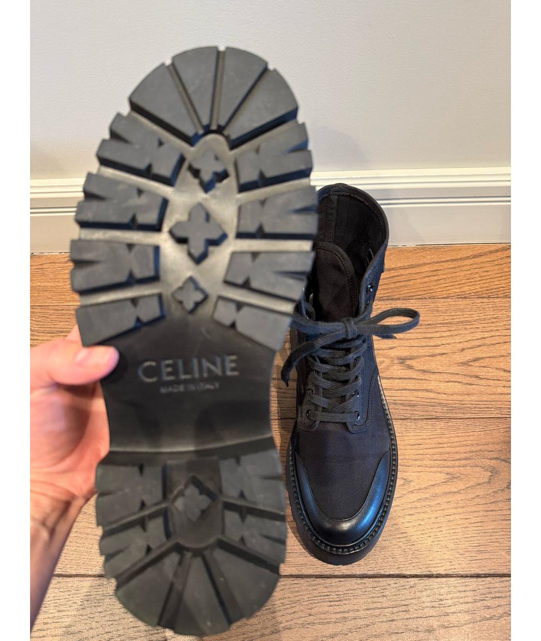 CELINE Черные текстильные ботинки, фото 6