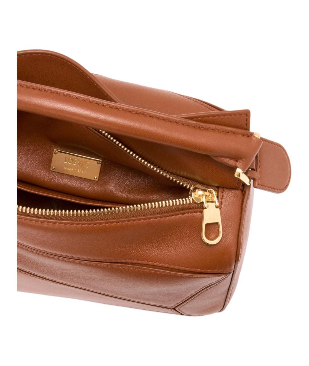 LOEWE Коричневая кожаная сумка через плечо, фото 4