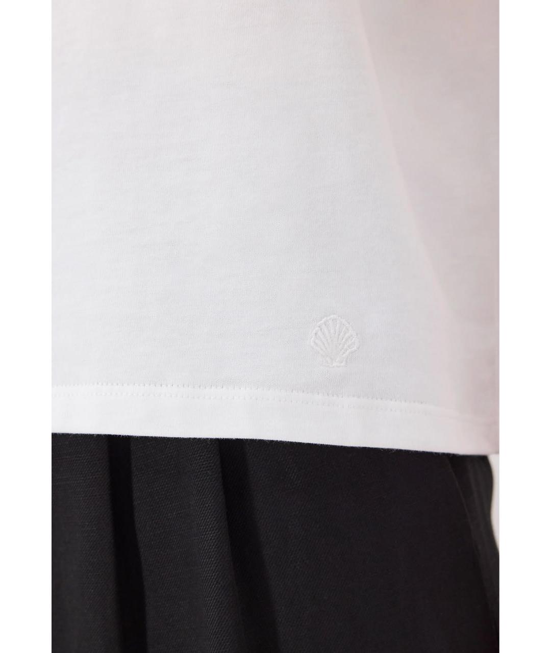 LOULOU DE SAISON Белая хлопковая футболка, фото 4