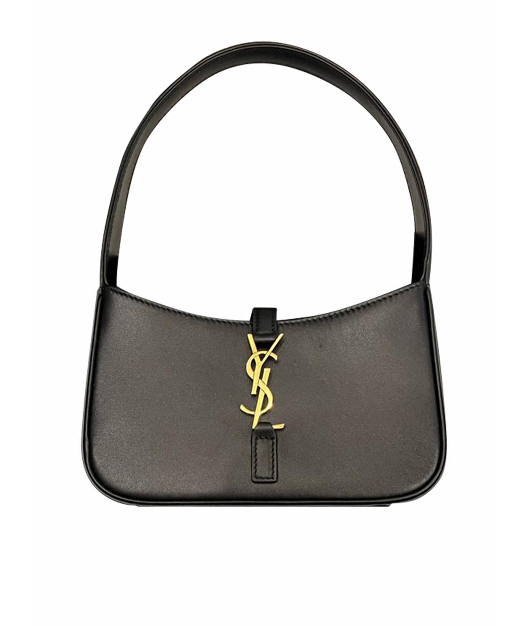 SAINT LAURENT Черная кожаная сумка через плечо, фото 1
