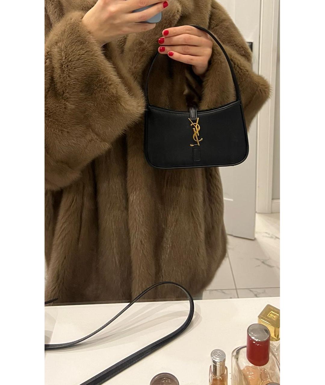 SAINT LAURENT Черная кожаная сумка через плечо, фото 5