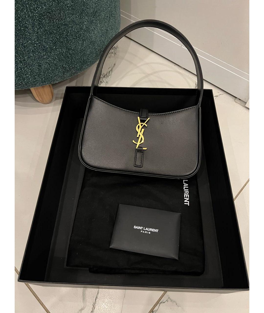 SAINT LAURENT Черная кожаная сумка через плечо, фото 8