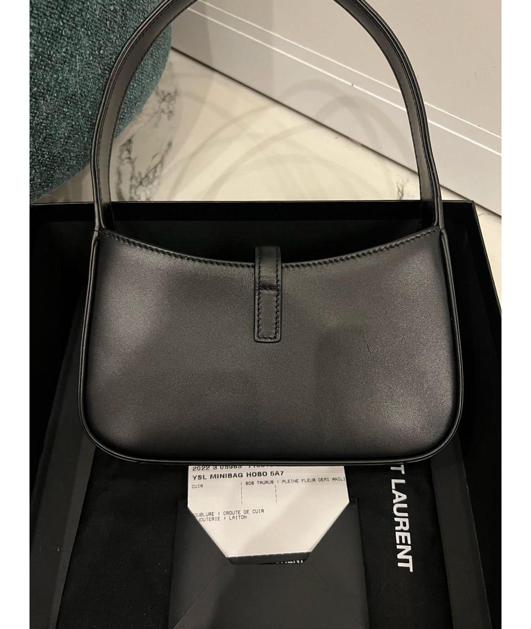 SAINT LAURENT Черная кожаная сумка через плечо, фото 6