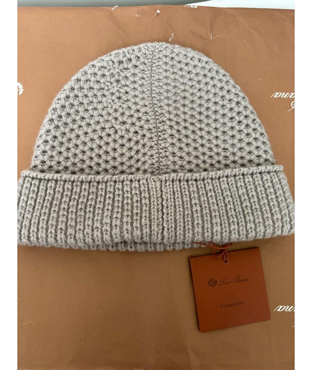 LORO PIANA Серая кашемировая шапка, фото 2