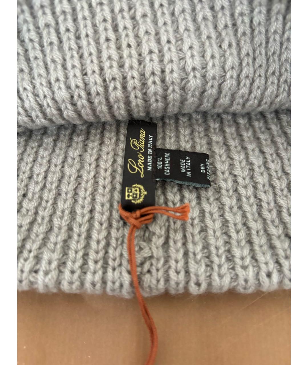 LORO PIANA Серая кашемировая шапка, фото 4