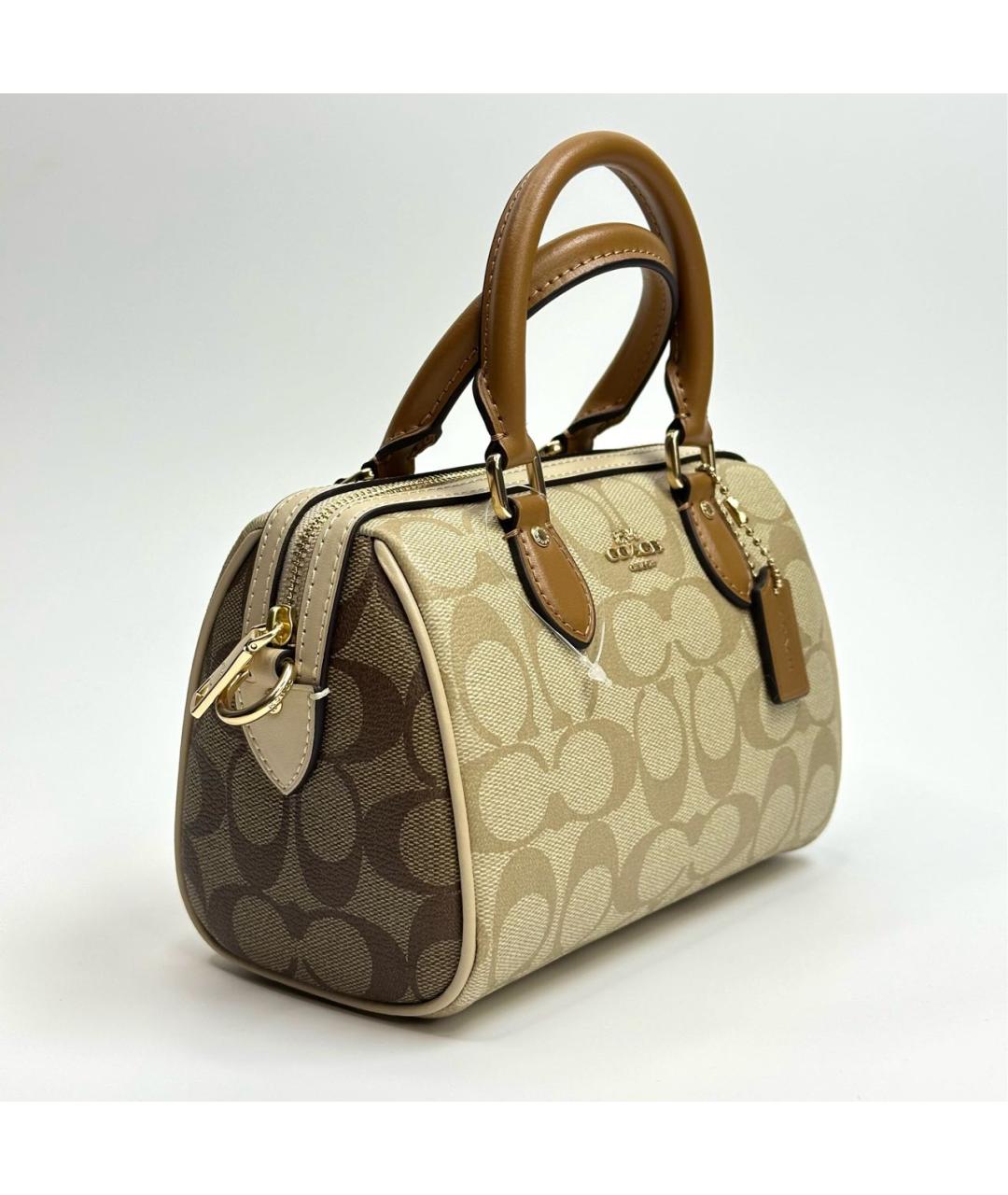COACH Бежевая сумка с короткими ручками, фото 2