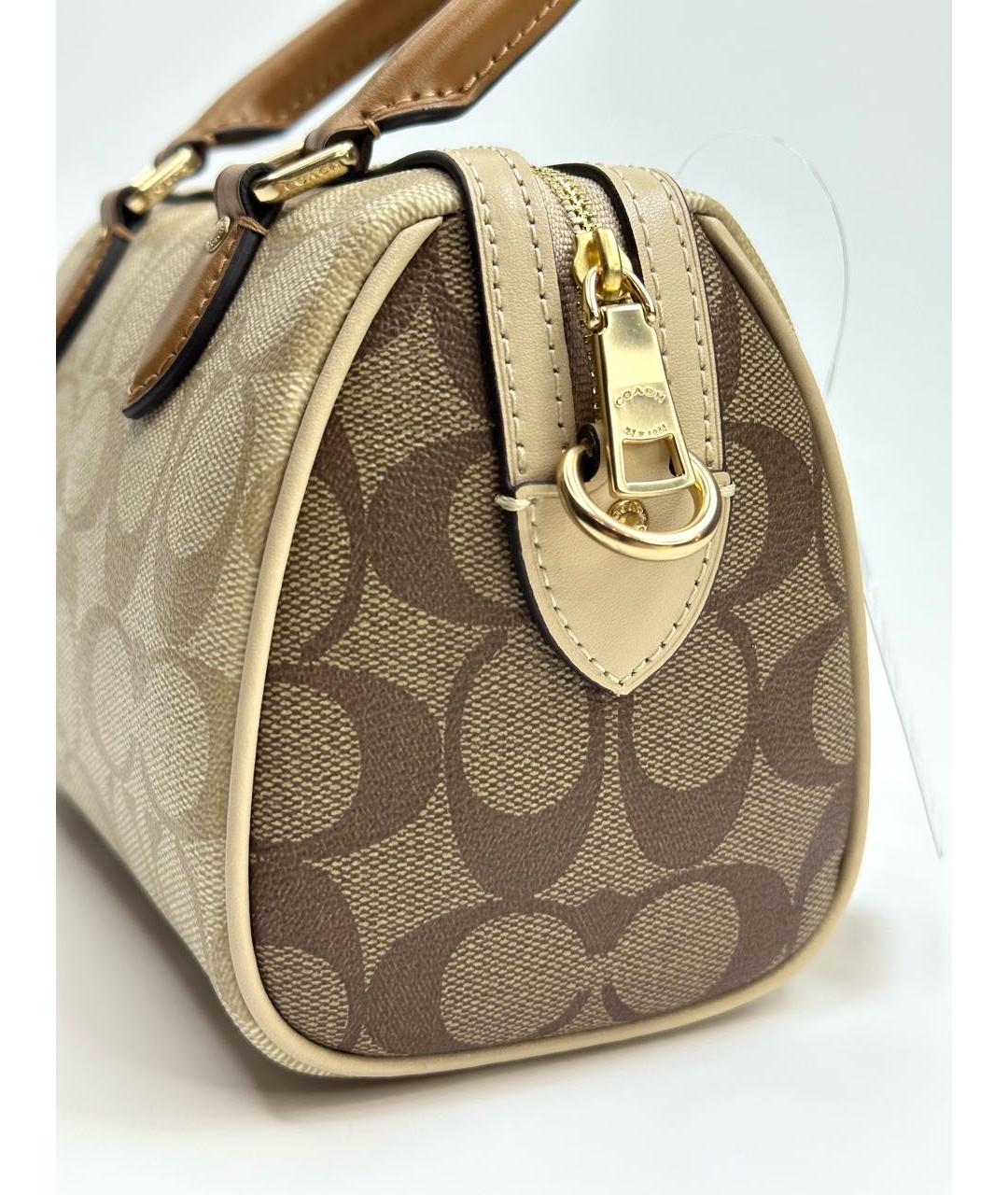 COACH Бежевая сумка с короткими ручками, фото 6