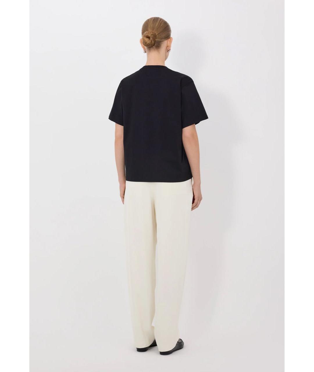 LOULOU DE SAISON Черная хлопковая футболка, фото 2