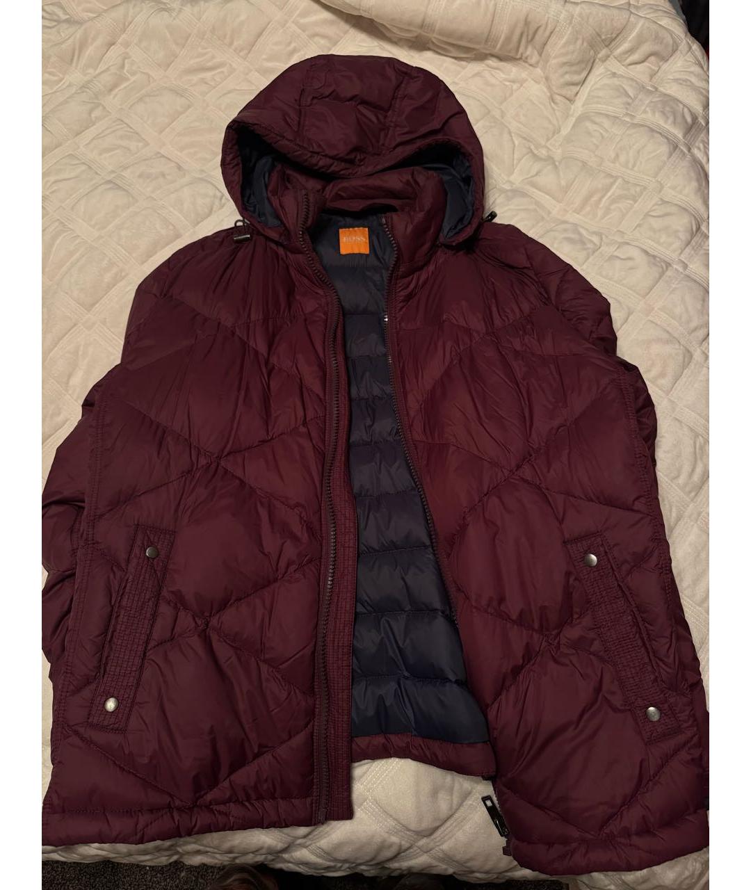 HUGO BOSS Бордовый полиэстеровый пуховик, фото 3