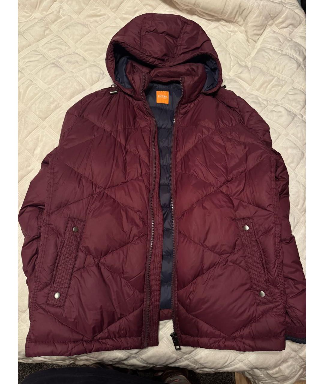 HUGO BOSS Бордовый полиэстеровый пуховик, фото 5