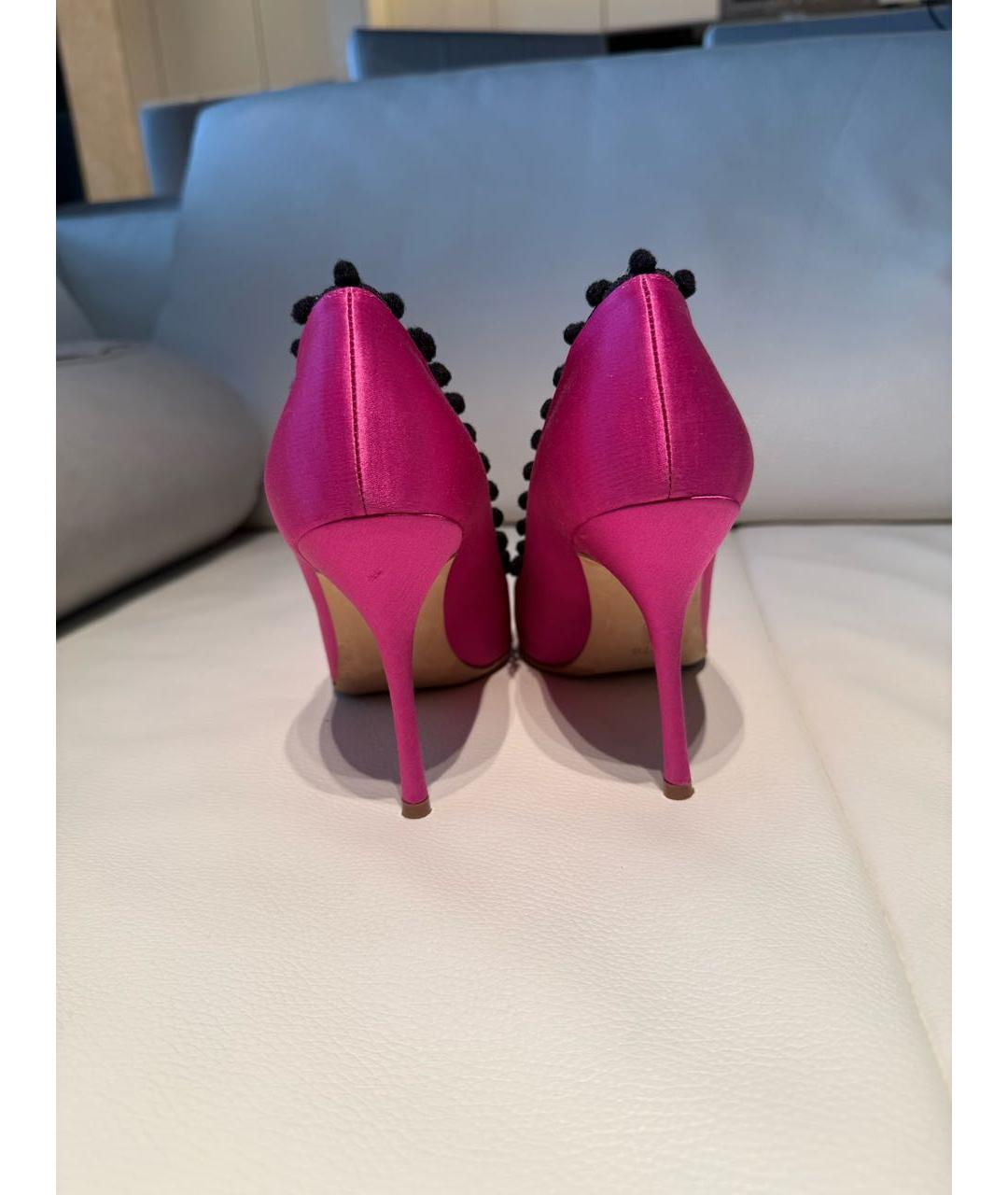 MANOLO BLAHNIK Фуксия текстильные туфли, фото 4