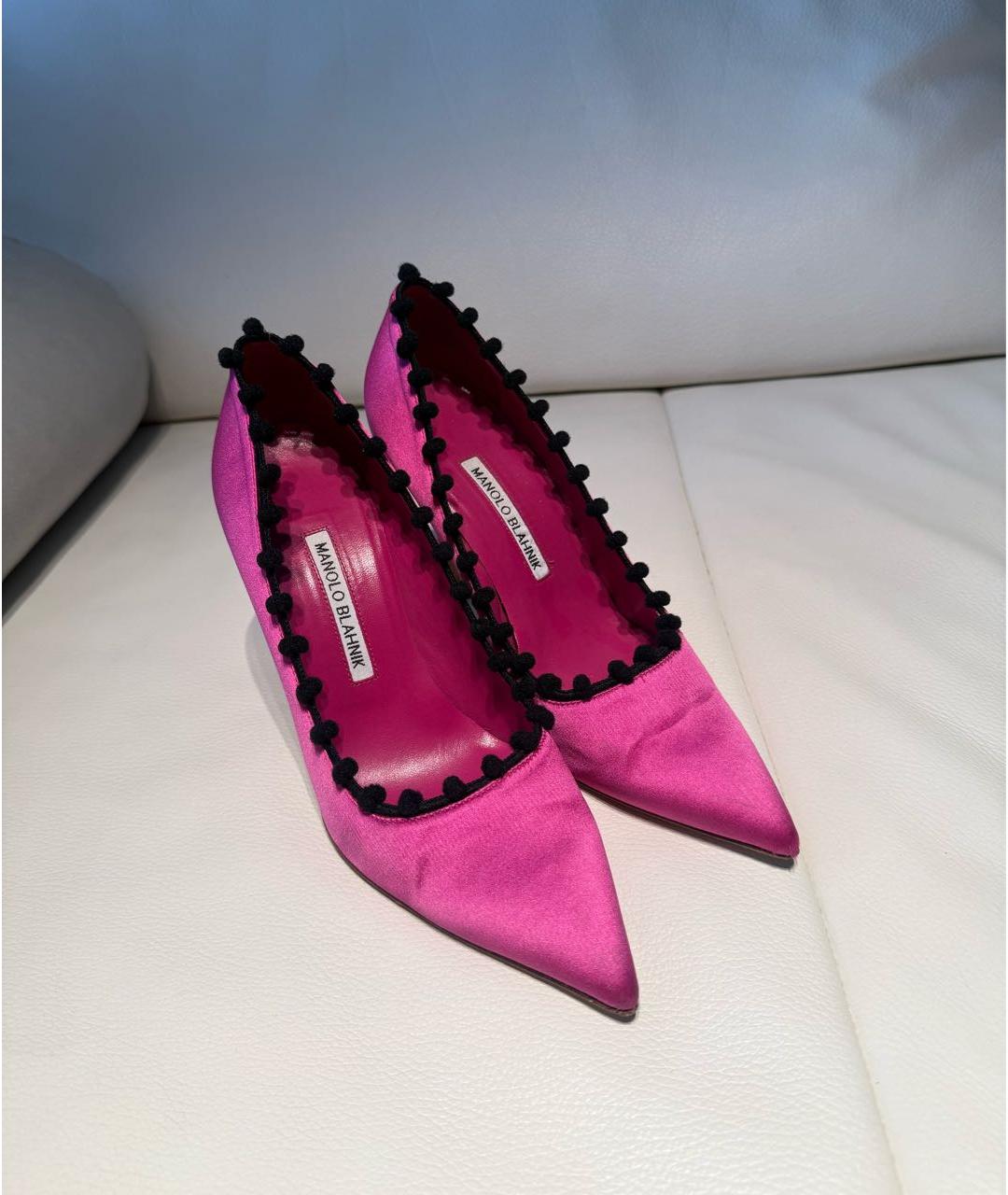 MANOLO BLAHNIK Фуксия текстильные туфли, фото 2