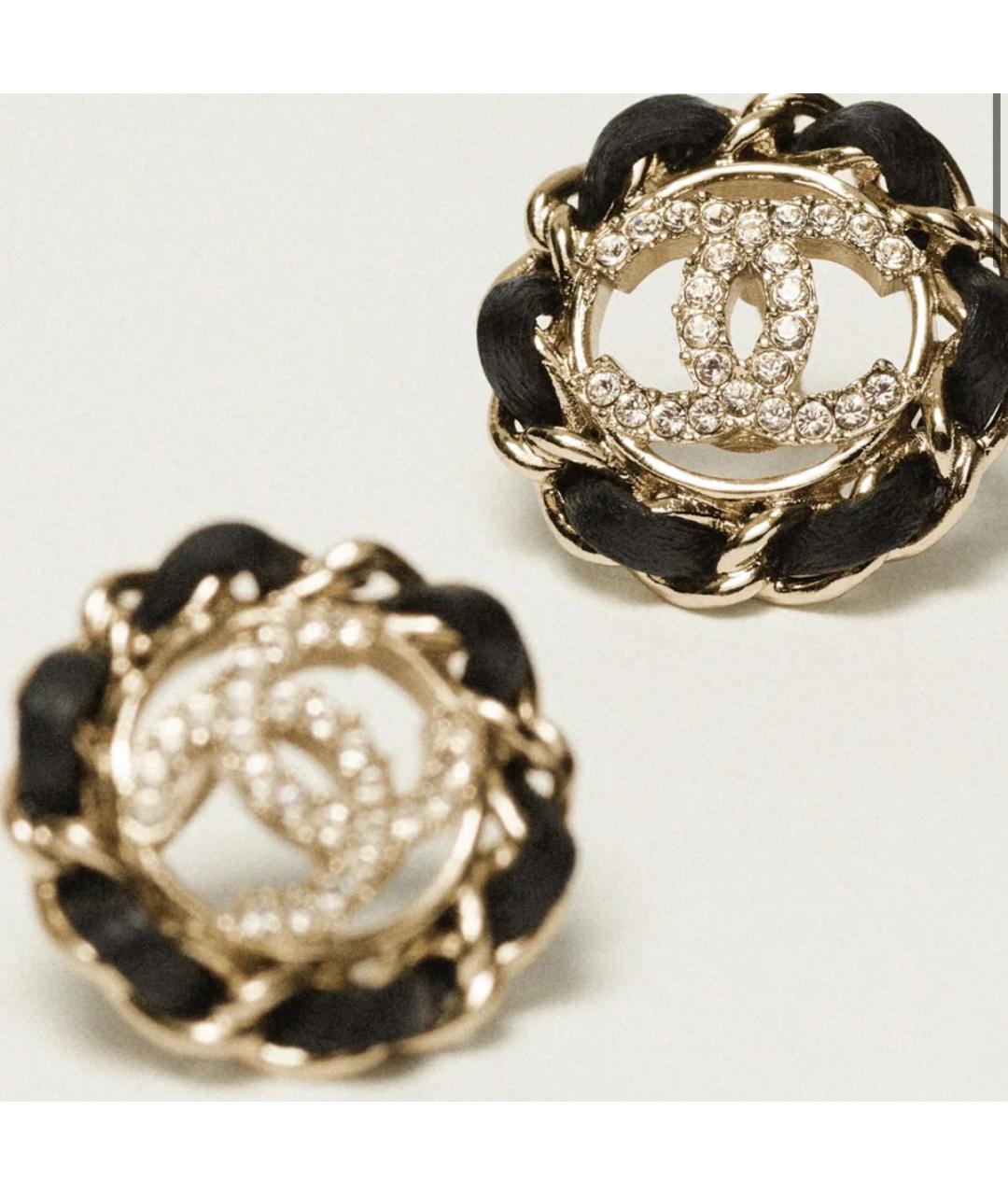 CHANEL Золотые металлические серьги, фото 2