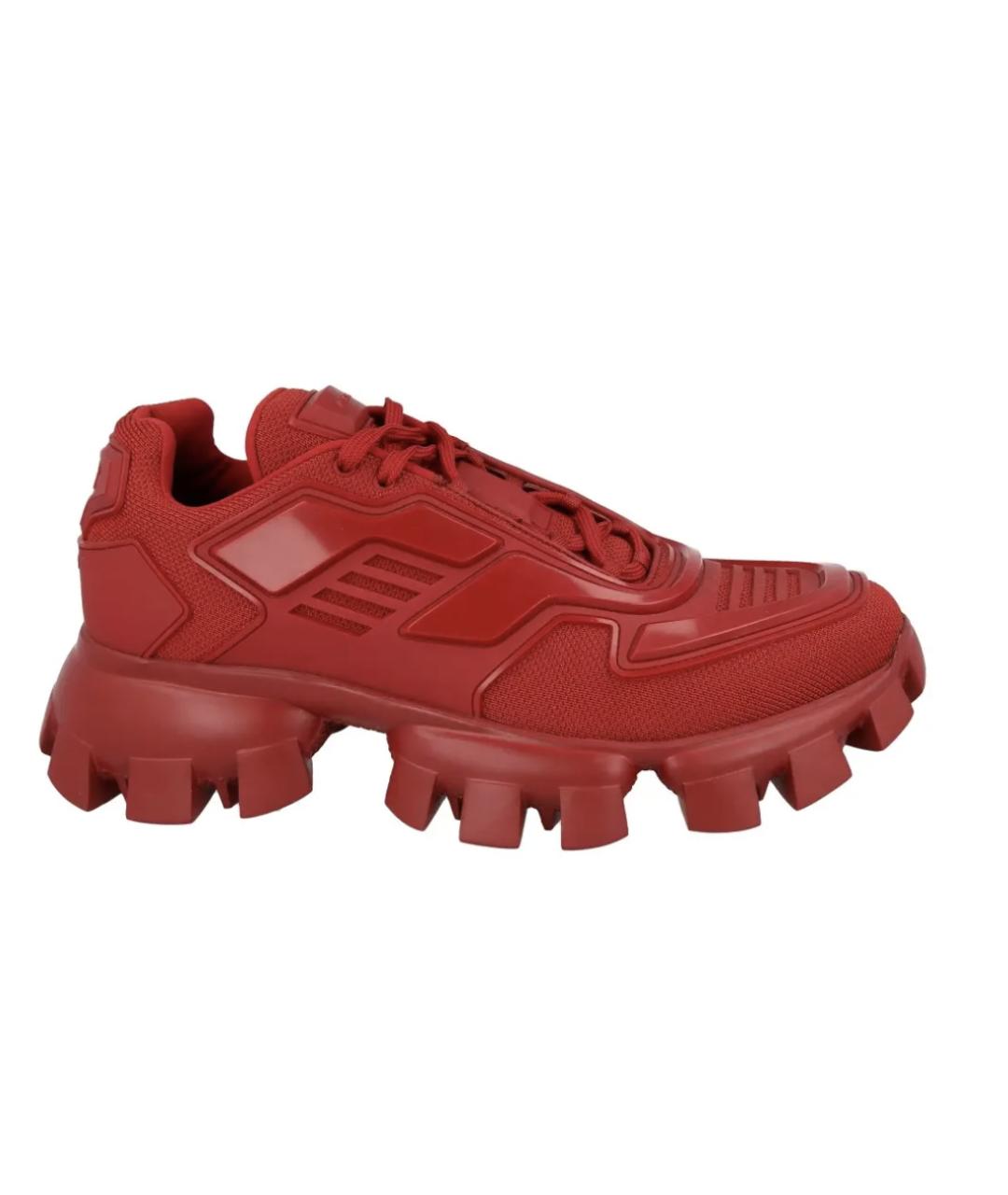 PRADA Красные текстильные низкие кроссовки / кеды, фото 10