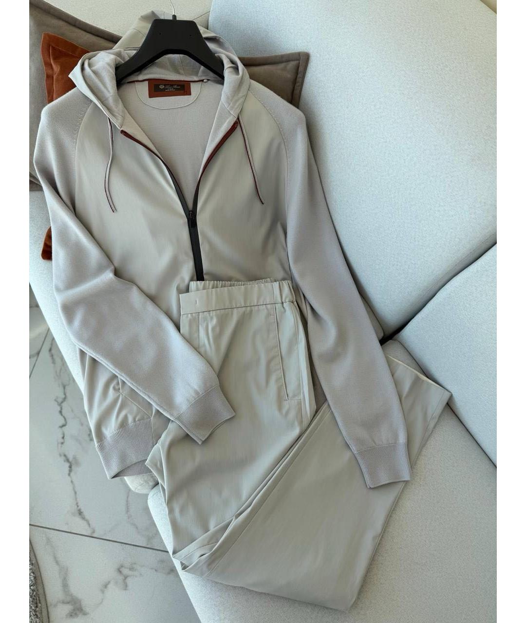 LORO PIANA Бежевый шерстяной спортивный костюм, фото 7