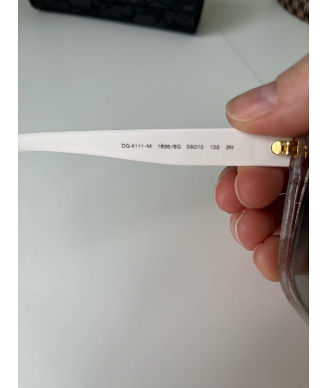 DOLCE&GABBANA Белые пластиковые солнцезащитные очки, фото 6