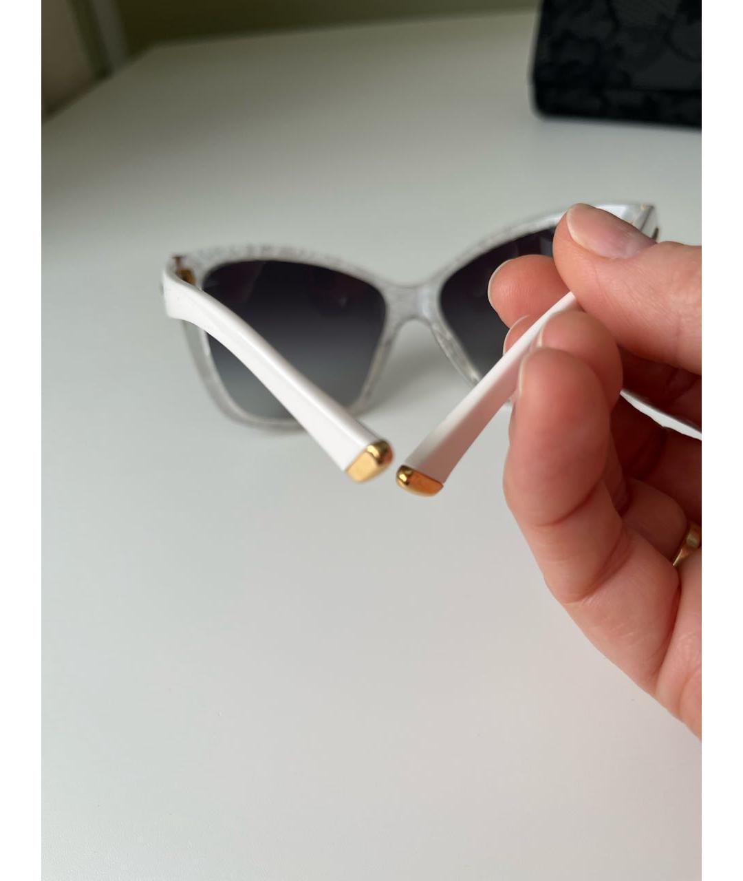 DOLCE&GABBANA Белые пластиковые солнцезащитные очки, фото 7