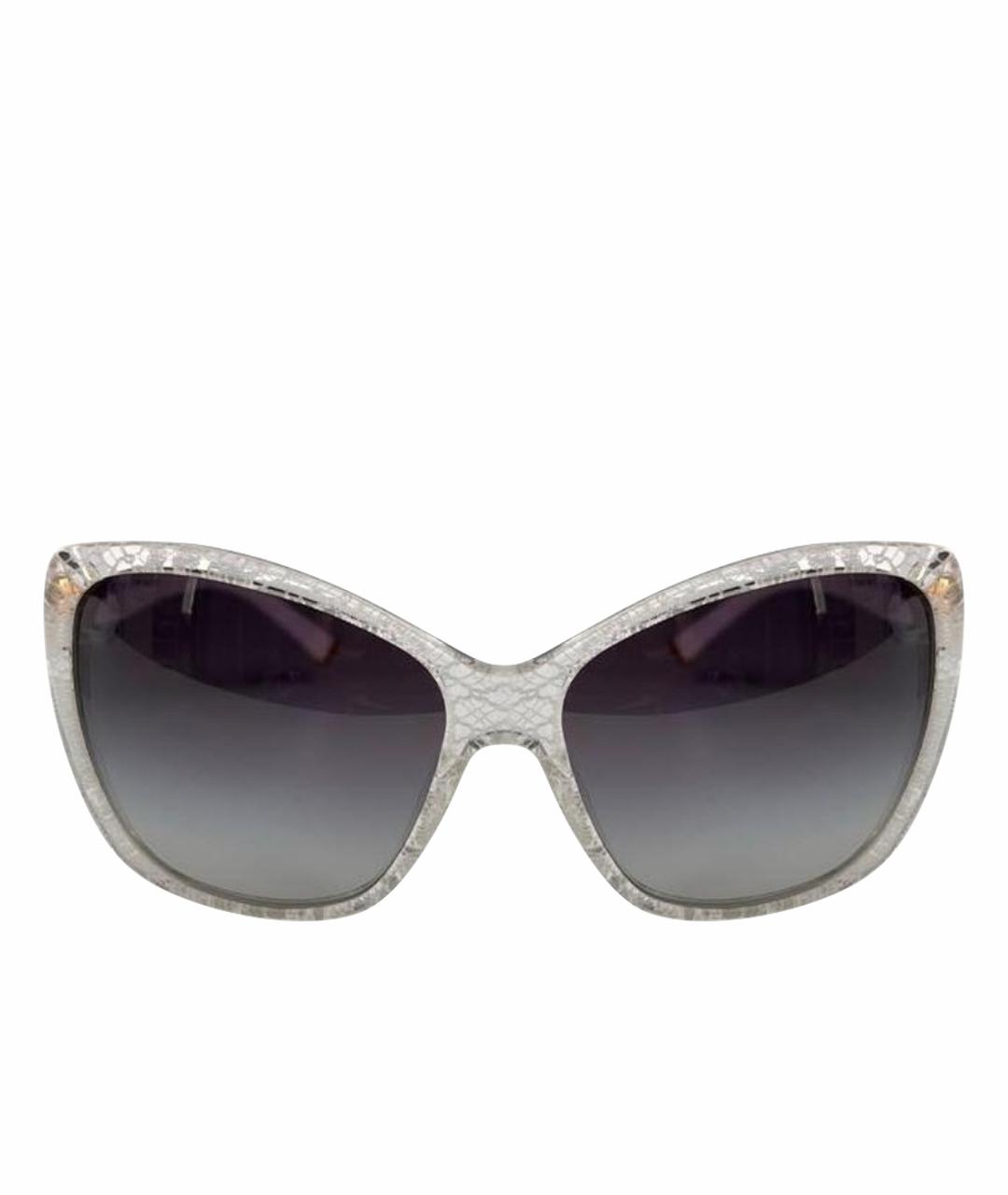 DOLCE&GABBANA Белые пластиковые солнцезащитные очки, фото 1