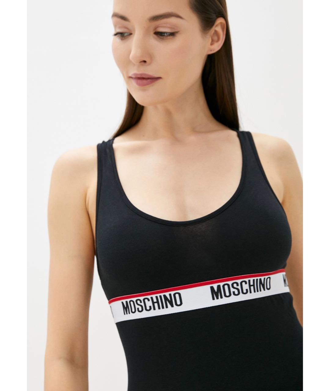 MOSCHINO Черная хлопковая майка, фото 2