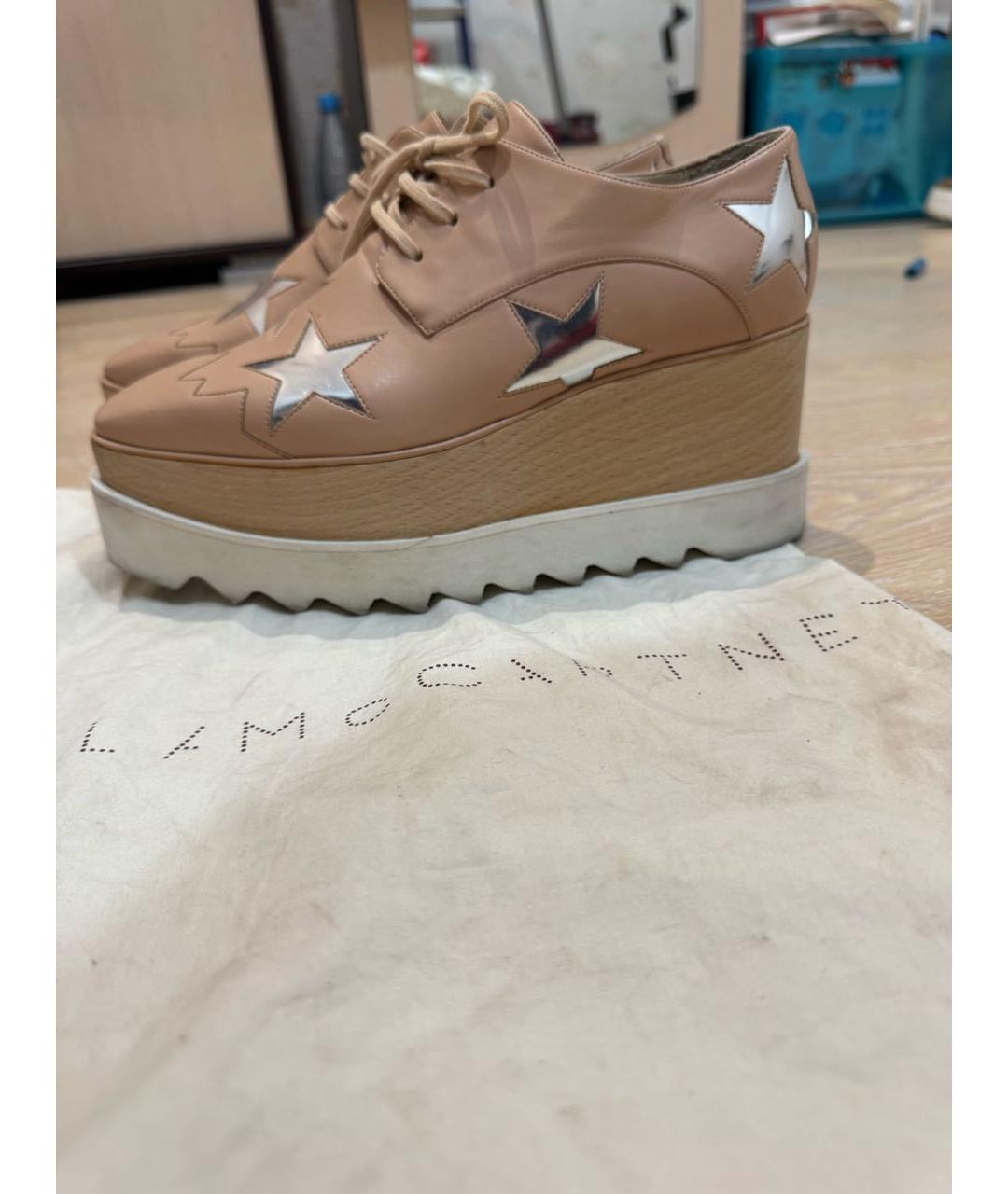 STELLA MCCARTNEY Бежевые кожаные брогги и оксфорды, фото 5