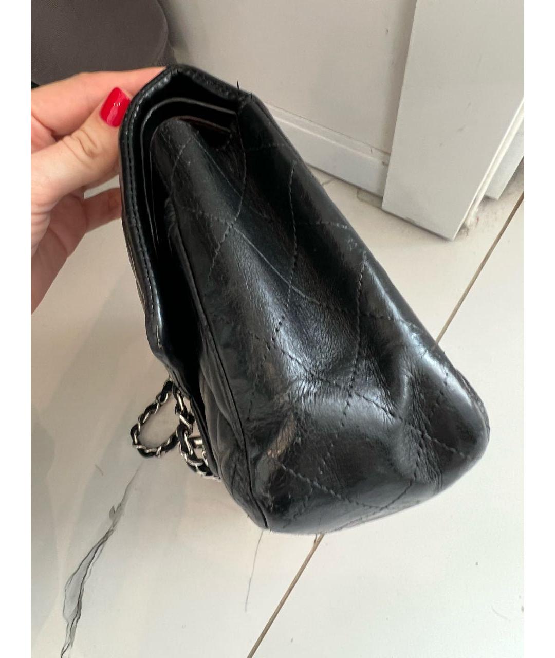 CHANEL Черная кожаная сумка через плечо, фото 5