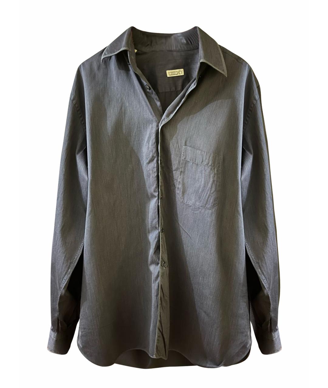 ZILLI Темно-синяя хлопко-шелковая классическая рубашка, фото 1