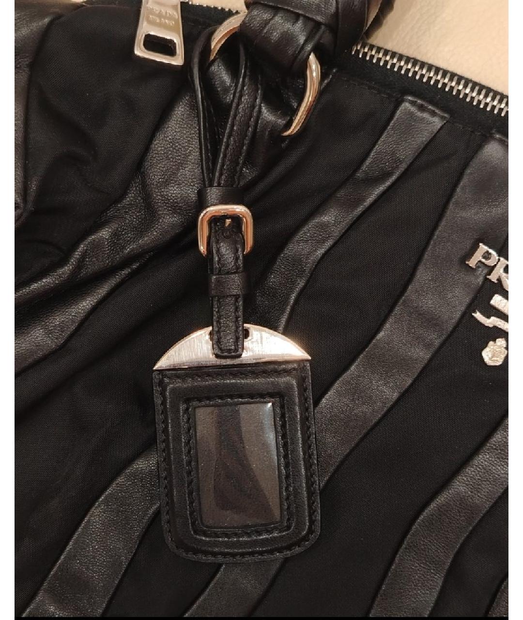 PRADA Черная кожаная сумка тоут, фото 8