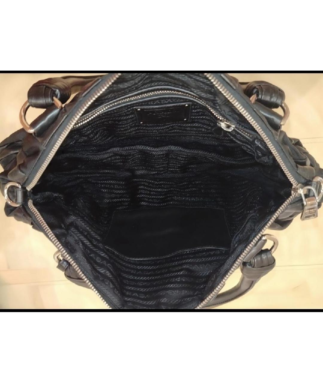 PRADA Черная кожаная сумка тоут, фото 4