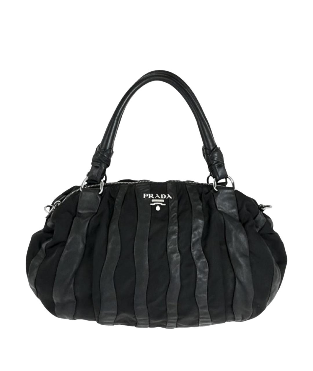 PRADA Черная кожаная сумка тоут, фото 1