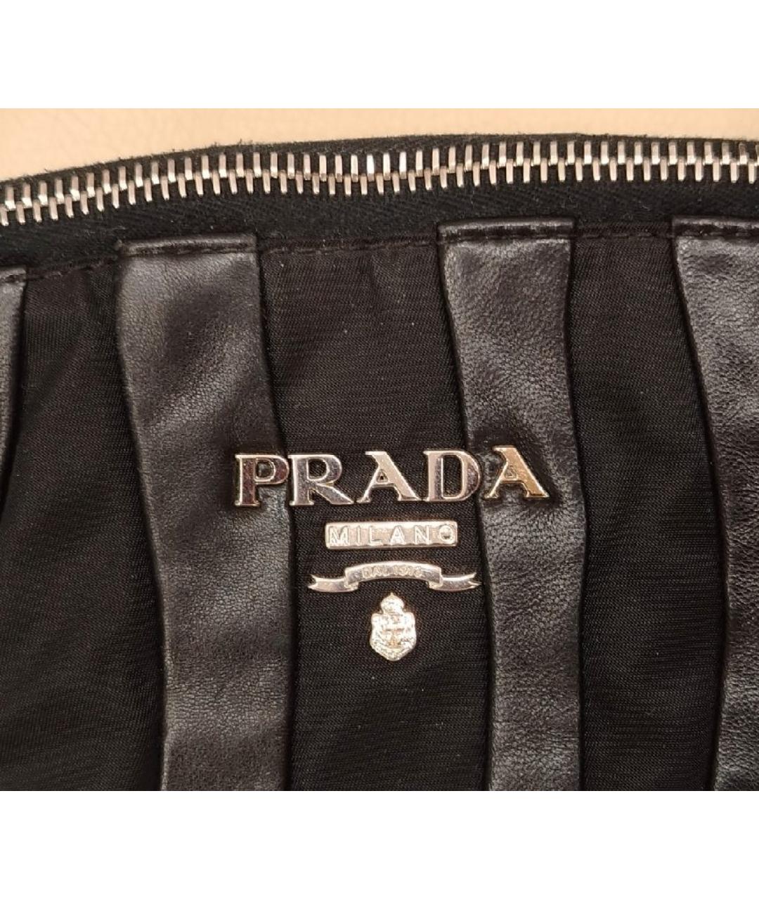 PRADA Черная кожаная сумка тоут, фото 6