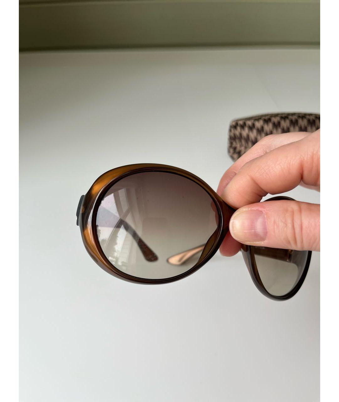MAX MARA Коричневые пластиковые солнцезащитные очки, фото 5