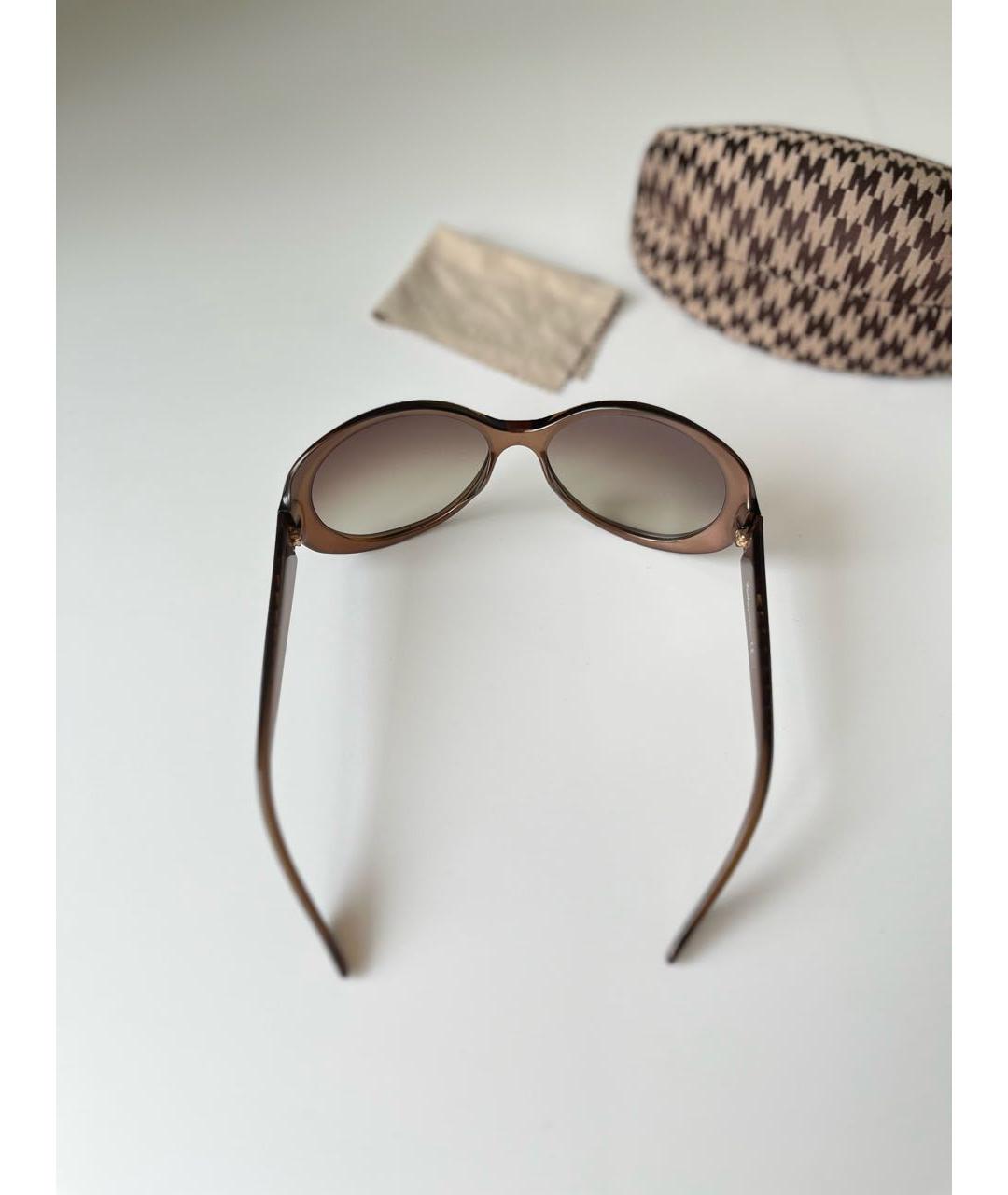 MAX MARA Коричневые пластиковые солнцезащитные очки, фото 8