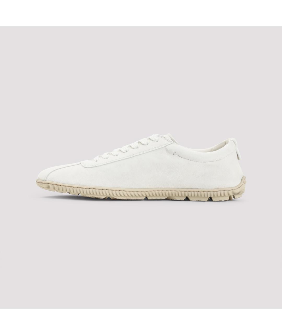 GIORGIO ARMANI Белые кожаные низкие кроссовки / кеды, фото 2