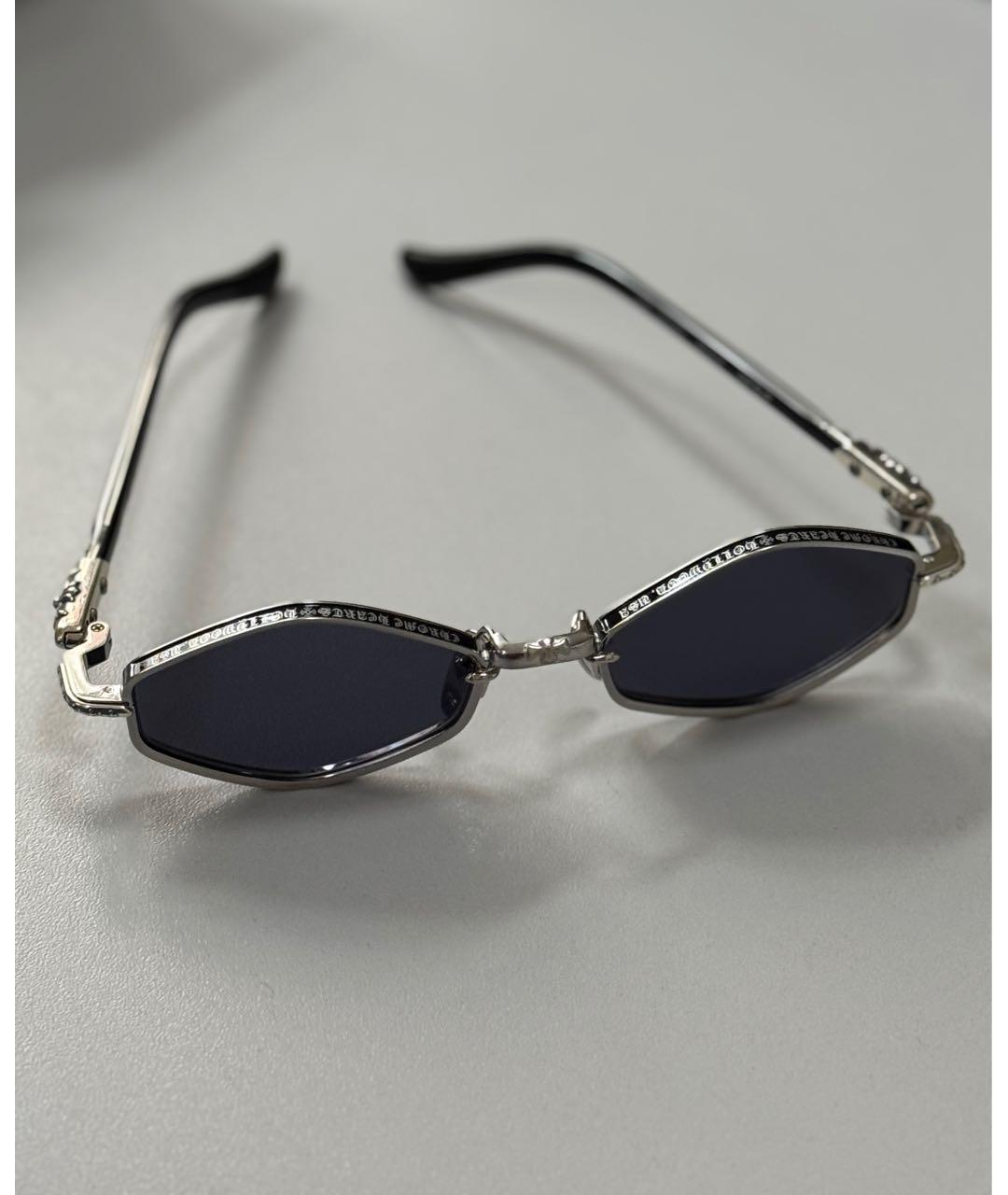 CHROME HEARTS Серебряные металлические солнцезащитные очки, фото 8