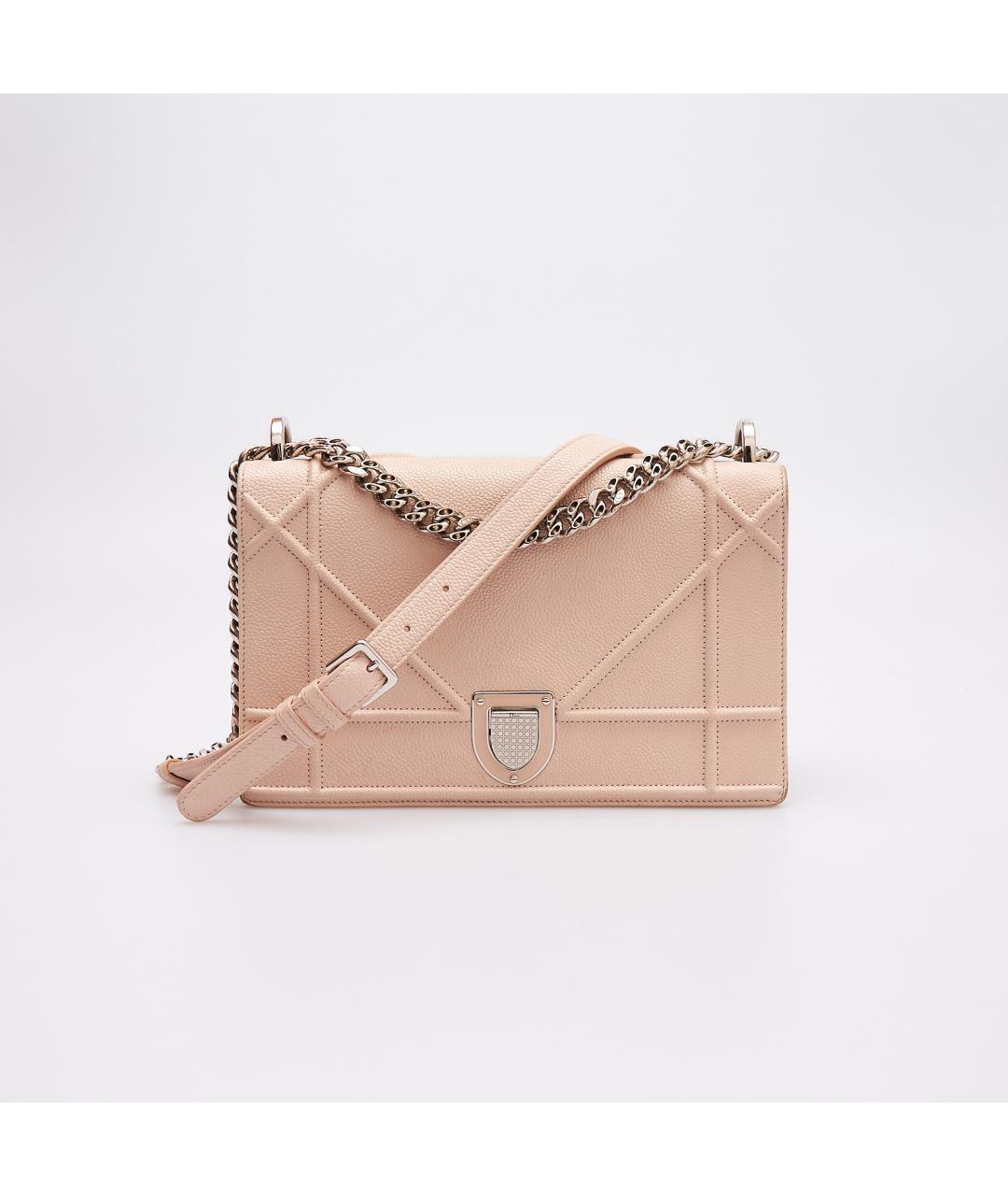 CHRISTIAN DIOR Розовая кожаная сумка через плечо, фото 7