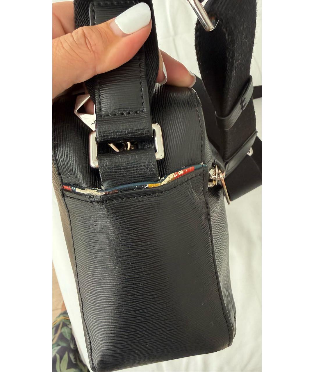 PAUL SMITH Черная кожаная сумка на плечо, фото 7