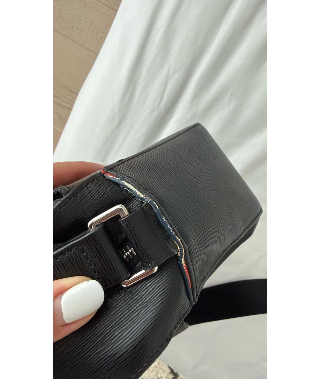 PAUL SMITH Черная кожаная сумка на плечо, фото 6