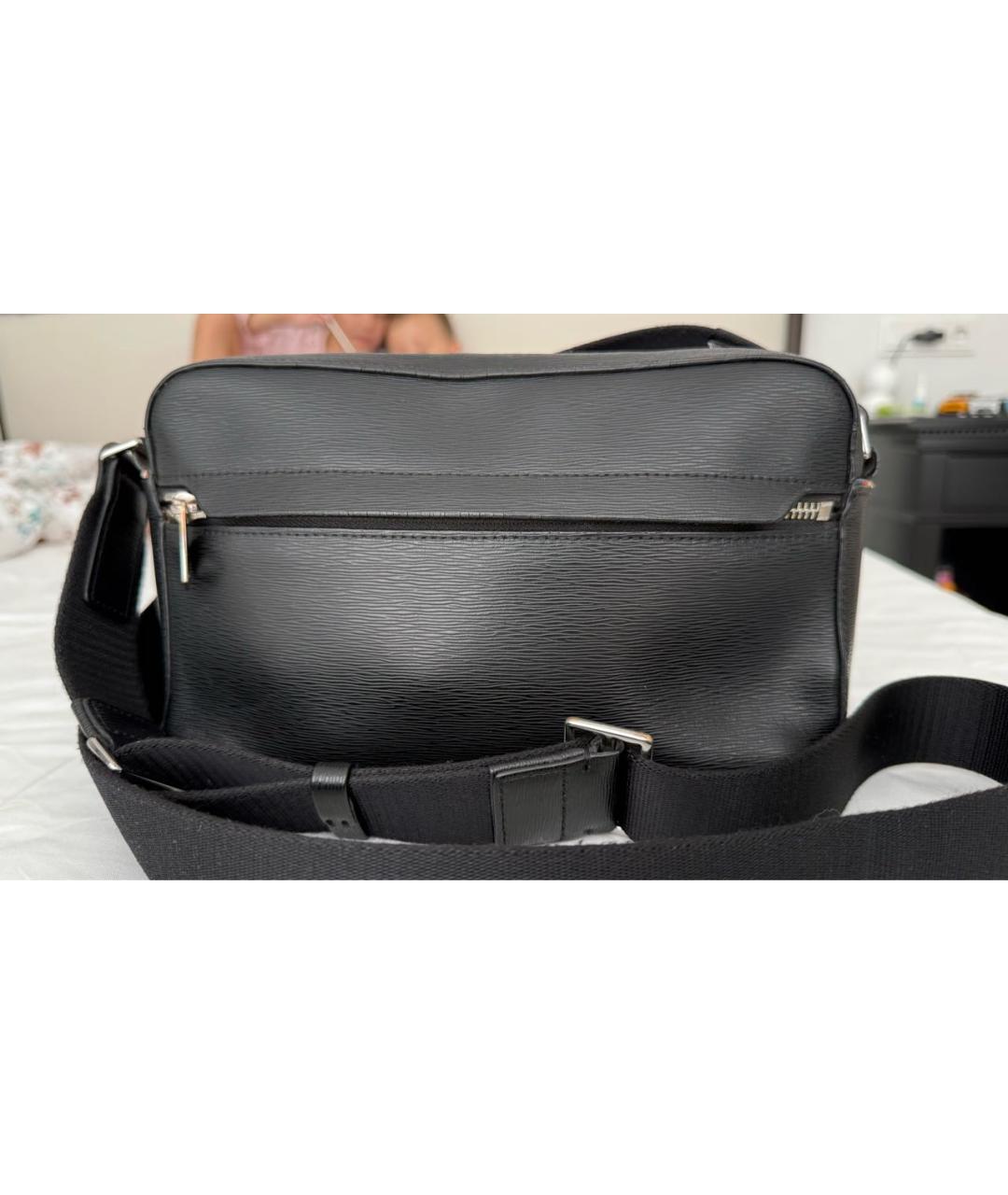 PAUL SMITH Черная кожаная сумка на плечо, фото 3