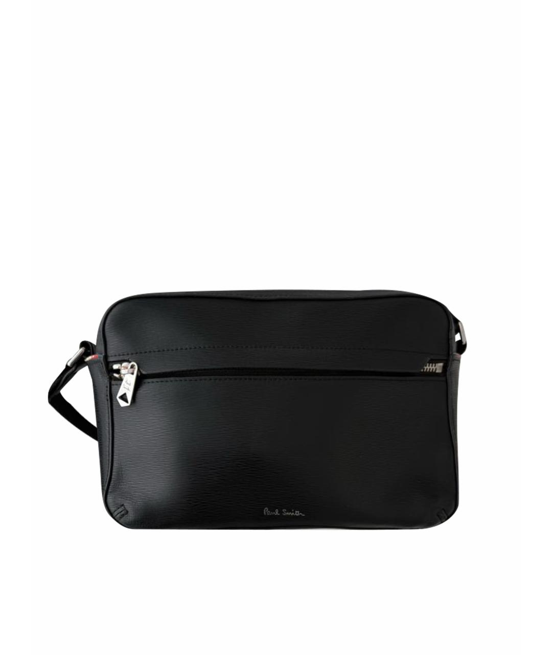 PAUL SMITH Черная кожаная сумка на плечо, фото 1
