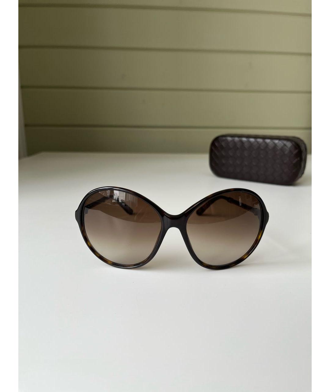 BOTTEGA VENETA Коричневые пластиковые солнцезащитные очки, фото 9