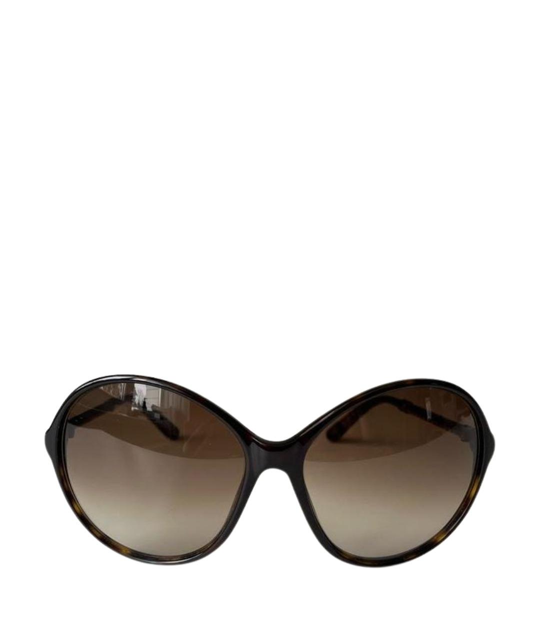 BOTTEGA VENETA Коричневые пластиковые солнцезащитные очки, фото 1