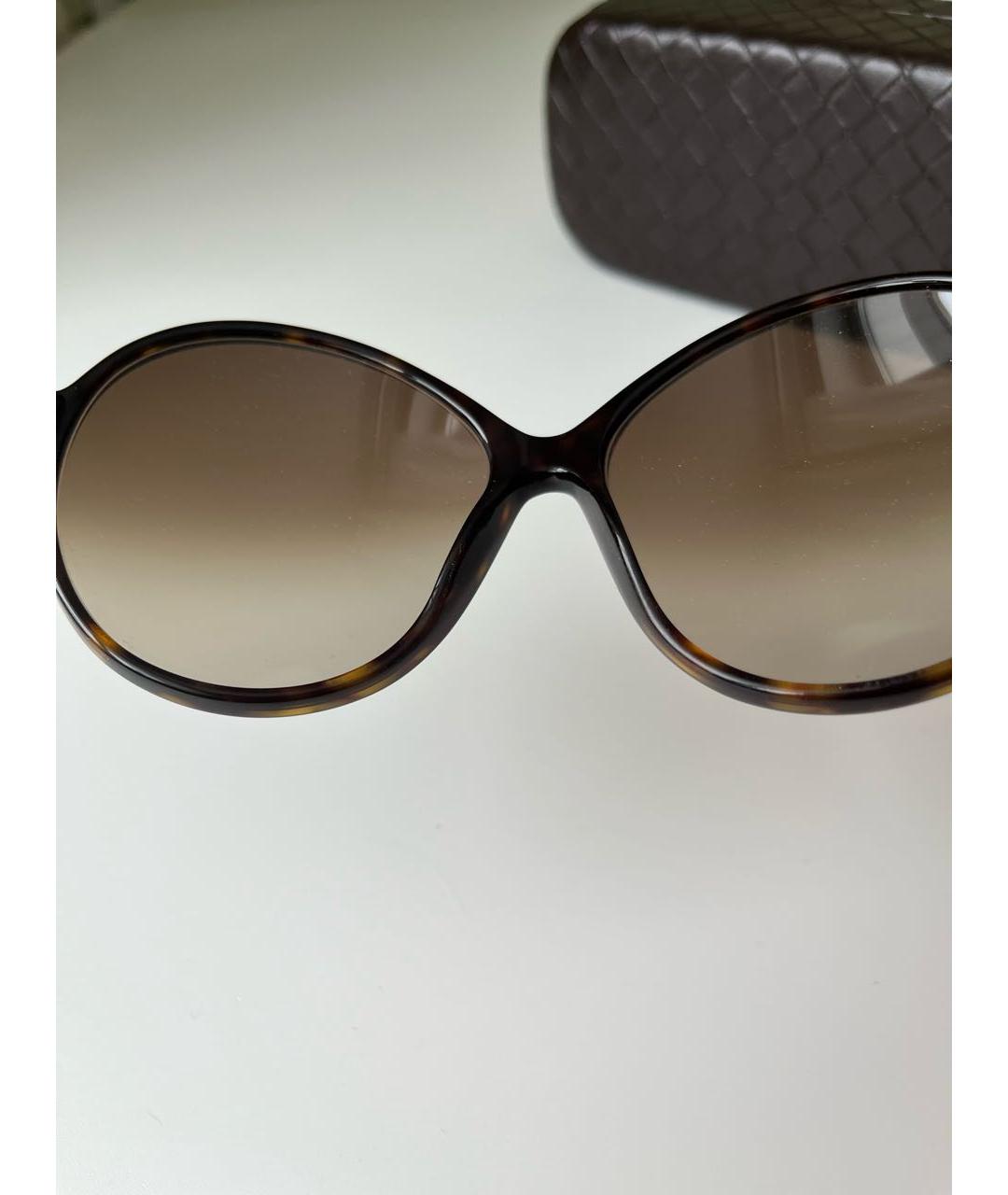 BOTTEGA VENETA Коричневые пластиковые солнцезащитные очки, фото 5