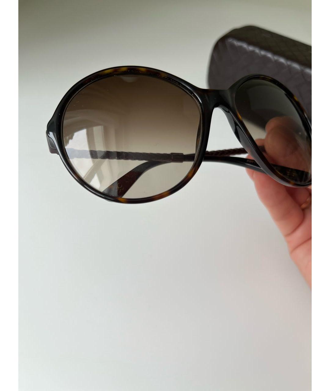 BOTTEGA VENETA Коричневые пластиковые солнцезащитные очки, фото 3