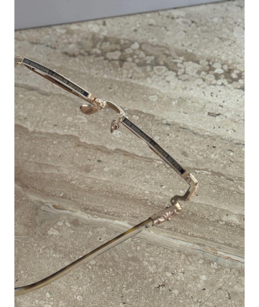 CHROME HEARTS Золотые металлические солнцезащитные очки, фото 7